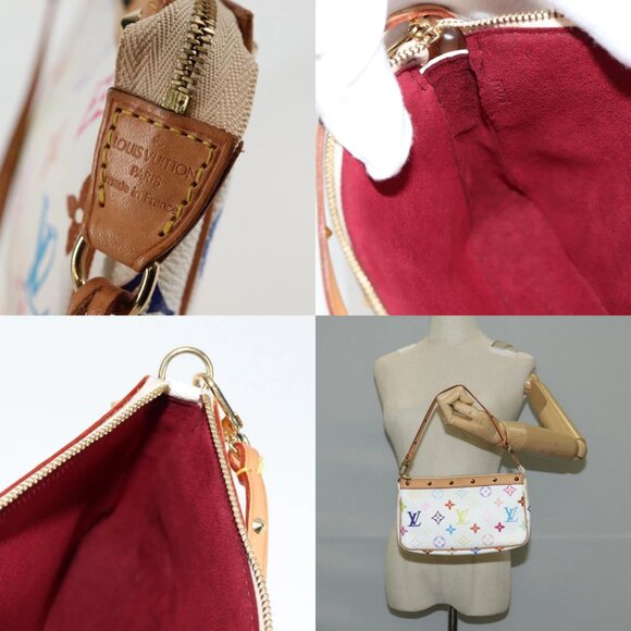 LOUIS VUITTON Multicolor Pochette Accessoires Pouch White M92649 Auth 128866V - Picture 14 of 15